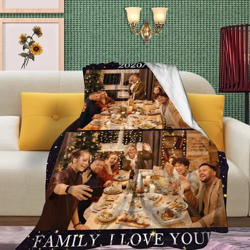 Miniatura 4 de Youltar Manta personalizada con fotos de texto, mantas personalizadas con imágenes para familiares y amigos, Año Nuevo, Halloween, cumpleaños