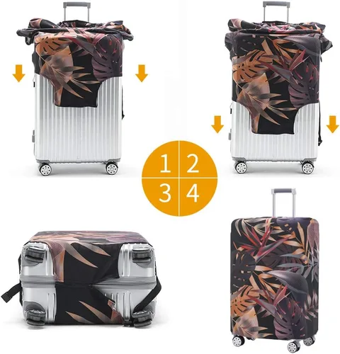 Miniatura 7 de TRAVEL KIN - Funda lavable para maleta con protección antiarañazos, protector para maletas de 18-32 pulgadas, Autumn Leaves, M, Moda