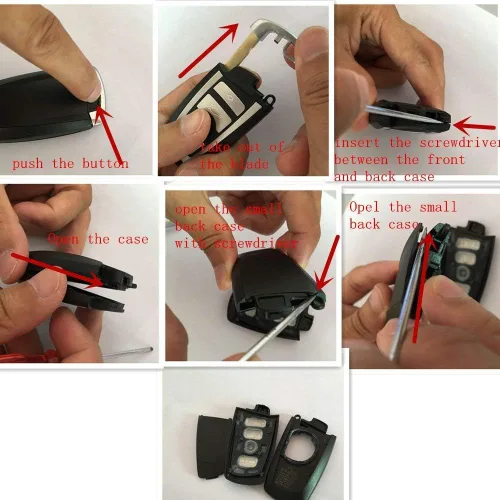 Miniatura 7 de Horande Funda de repuesto para llavero inteligente de entrada sin llave compatible con BMW 1 3 4 5 6 7 Series X3 X4 M5 M6 GT3 GT5 Control remoto