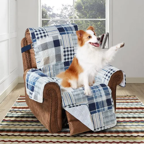 Miniatura 29 de Brilliant Sunshine Funda acolchada para silla con diseño de retazos de corazón de amor burdeos, 23 pulgadas de ancho de asiento, protector