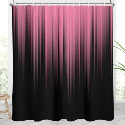 Miniatura 46 de AAtter - Cortina de ducha negra y gris con arte abstracto ombre gótico gótico estético para hombres, extra larga XL grande, de tela para decoración