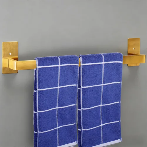 Miniatura 10 de Toallero de Baño Autoadhesivo, Sin Perforación Estante para Toallas Fácil de Instalar, Soporte para Toallas de Mano Hecho de Acero Inoxidable Níquel