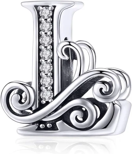 Miniatura 21 de BETTY&SARAH dije de plata esterlina 925 con forma de letra, para pulseras Pandora, letra del alfabeto, joya, regalo para mujer
