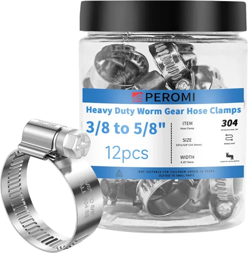 Miniatura 19 de 24 PIEZAS Abrazaderas de manguera de servicio pesado de acero inoxidable 304, abrazadera de manguera de 1-5/8" a 2-3/8" (40-60mm) Abrazaderas