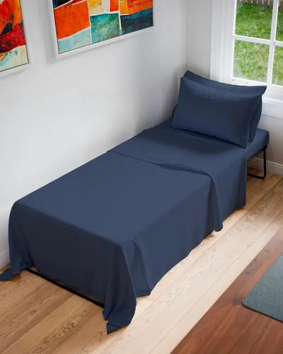 Miniatura 11 de Juego de sábanas tamaño King para RV de 72" x 80" - Sábanas de 4 piezas para cama RV Short Queen - Ultra suaves, transpirables y refrescantes - 01