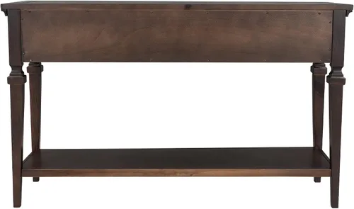 Miniatura 5 de Merax Mesa consola de entrada estrecha con 3 cajones de almacenamiento, mesa de sofá pequeña con estante inferior, para sala de estar, espresso