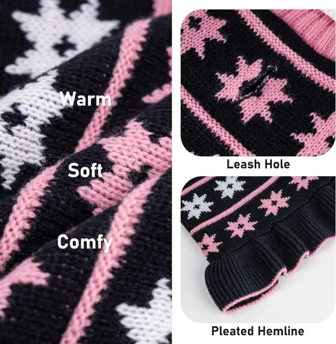 Miniatura 3 de KYEESE Suéter para Perros para Perros Pequeños, abrigos cálidos para mascotas, ropa para perros de otoño e invierno, vestido con agujero para la 06#