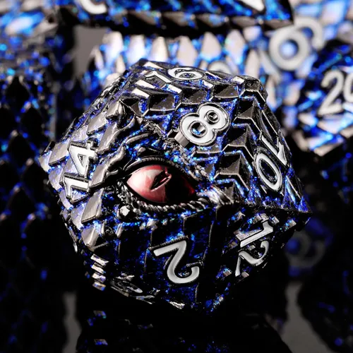 Miniatura 27 de 1 dado de metal D20 DND – Dados poliédricos gigantes metálicos de 20 caras, dados grandes de 1.378 in de ojo de dragón para juego de mesa