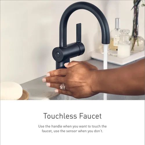 Miniatura 3 de Moen Cia 6221EWBN - Grifo de lavabo de baño de níquel cepillado Motionsense Wave sin contacto de una sola manija, 6221EWBN
