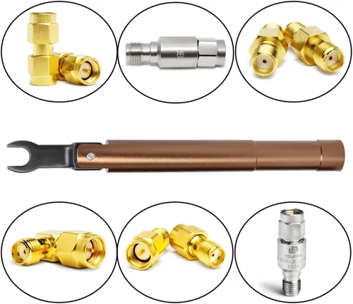 Miniatura 5 de TOJOIN - Llave dinamométrica SMA para conector RF 8 in·lbs (0.9 N·m) apertura 0.315 in (5/16") para SMA 0.138 in/0.115 in adaptador convertidor