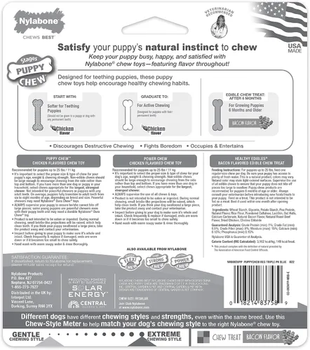 Miniatura 11 de Nylabone Nuevo Kit de iniciación para cachorros, juguetes masticables y golosinas naturales para masticar para cachorros, juguetes para la dentición
