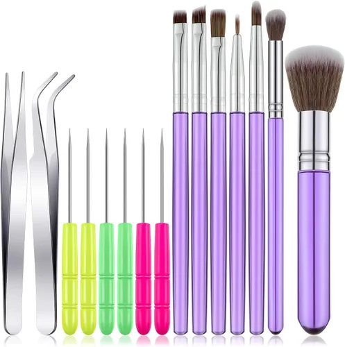 Miniatura 7 de El juego de 15 herramientas de decoración de pasteles incluye pinceles de decoración de galletas, agujas para remover galletas, agujas para remover