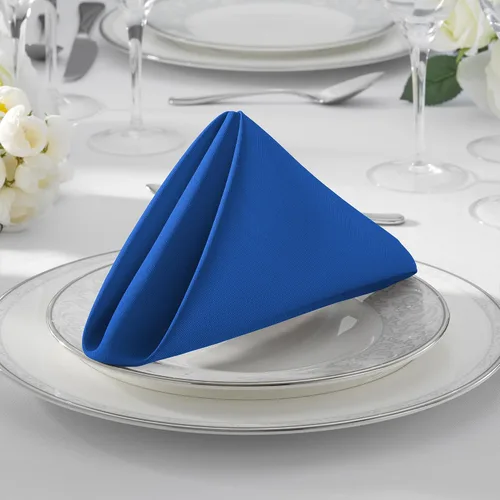 Miniatura 7 de Lann's Linens. 12 servilletas de 17 pulgadas. Servilletas de gamuza con bordes ribeteados, varios colores disponibles. Azul real
