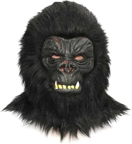 Máscara gorila de látex de cabeza completa, disfraz de mono de Halloween para adultos, máscara de cosplay de animales realistas, accesorios de fiesta