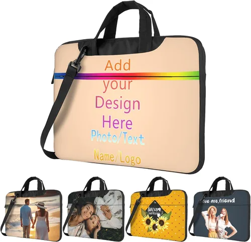 Miniatura 20 de Funda personalizada para laptop personalizada, añade tu foto, texto, maletines para portátil Púrpura2