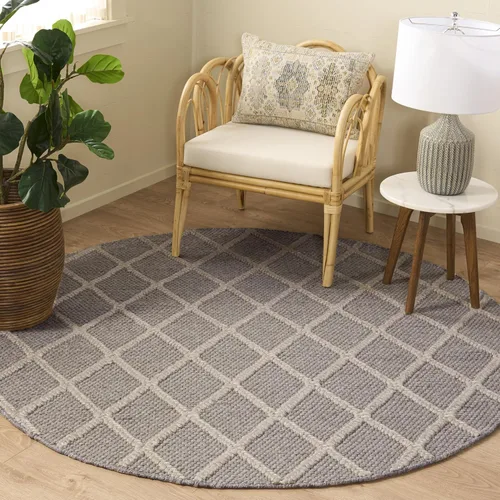 Miniatura 16 de SAFAVIEH Colección Natura - Alfombra decorativa de 2 x 3 pies, gris, hecha a mano de lana y viscosa, ideal para áreas de alto tráfico en entrada