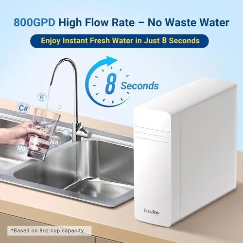 Miniatura 6 de IceJoy TSU - Sistema de filtro de agua para debajo del fregadero, diseño sin tanque de 3 etapas con pantalla inteligente, sistema de filtro de agua