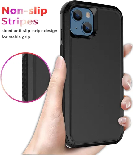 Miniatura 5 de Diverbox - Funda para iPhone 13 a prueba de golpes, caídas y polvo, funda de protección resistente para iPhone 13 de Apple, color negro