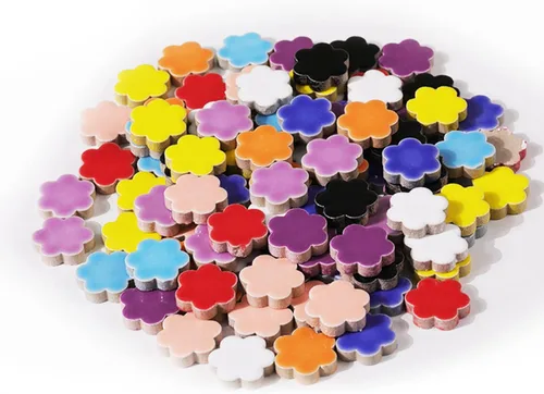 Miniatura 6 de Azulejos de mosaico – Surtido de azulejos de mosaico de cerámica circular a granel – 0.6 x 0.6 in de colores mixtos – 42 piezas/3.53 oz para Mezcla