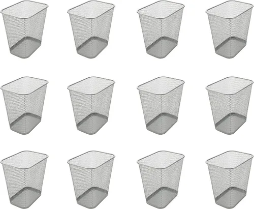 Miniatura 8 de Ybmhome Papelera de malla de acero rectangular con parte superior abierta para oficina y hogar 8x12x12 Pulgadas 1042s (1, Plata)