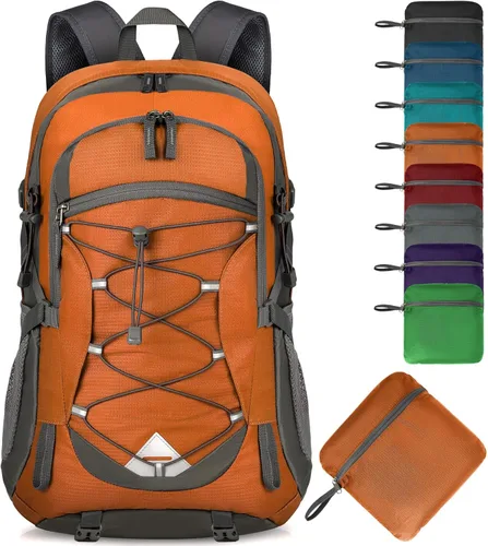 IGOLUMON Mochila de senderismo de 40 L, plegable, ligera, mochila de camping para hombres y mujeres, impermeable, mochila de senderismo al aire