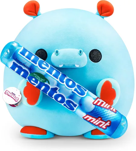 ZURU Snackles (Mentos Hippo Peluche de tamaño súper de 14 pulgadas por ZURU, felpa ultrasuave, peluche coleccionable con marcas con licencia real,