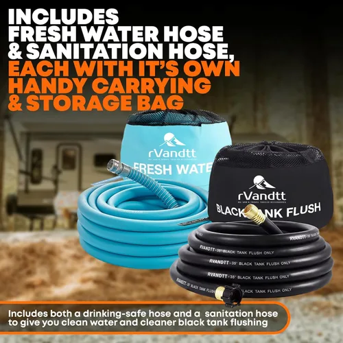 Miniatura 8 de Kit de Agua Dulce para RV con Manguera de Agua Potable y Sanitaria - Regulador de Presión de Agua para RV, Filtro, Conectores de Manguera, Kit