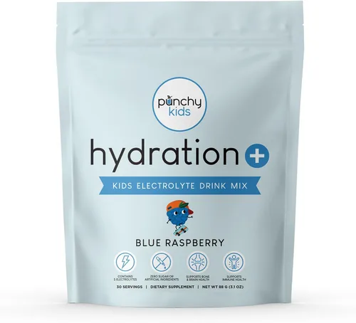 Miniatura 12 de Hydration+ - Mezcla de bebida de electrolitos para niños, cero azúcar, apoyo inmunológico y óseo con vitamina D, zinc y K2, cuchara de polvo