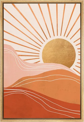 Miniatura 37 de SIGNFORD Lienzo enmarcado para pared, pinos sepia, bosques, bosques, naturaleza, ilustraciones de área silvestre, arte digital, arte moderno