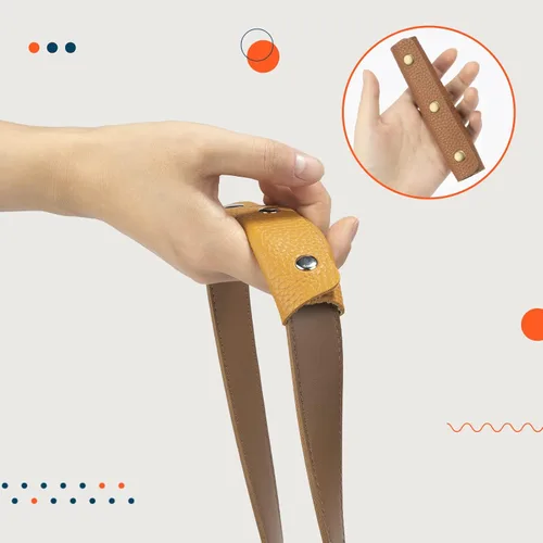 Miniatura 3 de IUAQDP 2 piezas de funda de cuero para asa de bolso, bolsa de equipaje, protector de agarre con cierre de latón, correa de bolso suave
