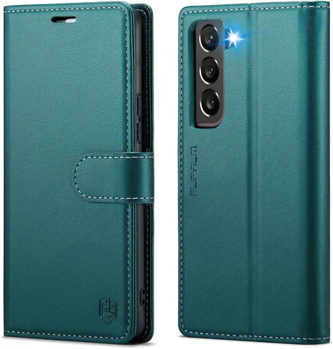 Miniatura 8 de FLIPALM Funda tipo cartera para Samsung Galaxy S22 Plus, con bloqueo RFID, soporte para tarjetas de crédito, de piel sintética, con función atril