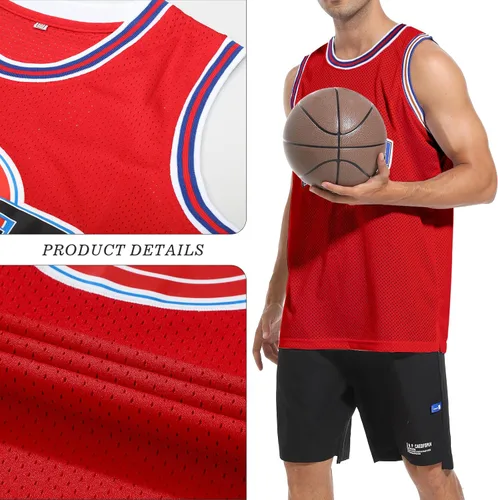 Miniatura 3 de Camiseta de baloncesto para hombre #23 camisetas de película espacial de los años 90 para Halloween, hip hop, ropa de fiesta, camisas deportivas