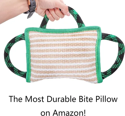 Miniatura 4 de ToLanbbt Juguete para perros, almohada de yute de tira y afloja (11 x 7.8 pies), equipo de entrenamiento para perros medianos a grandes, verde