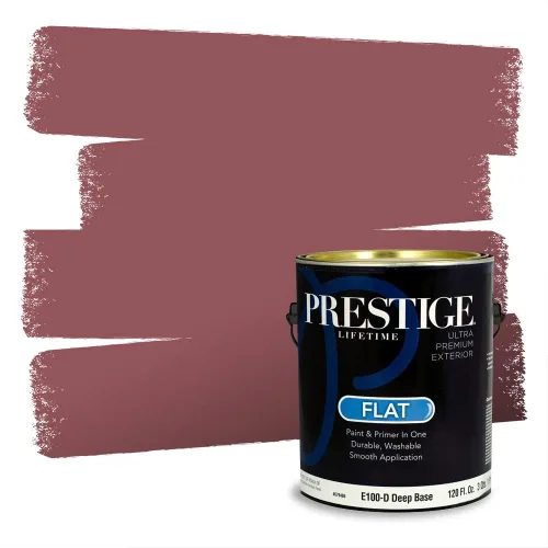 Miniatura 80 de Prestige Paints Pintura exterior e imprimación en uno, 1 galón, plano, coincidencia comparable de Valspar* Amber Rose*