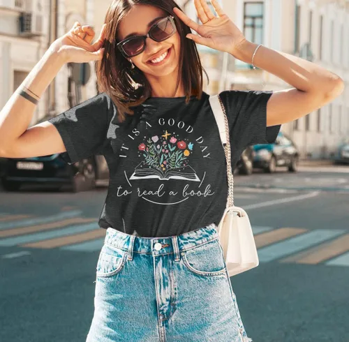 Miniatura 7 de Camiseta de manga corta para mujer, con gráficos, para profesores, amantes de los libros, camiseta casual de manga corta
