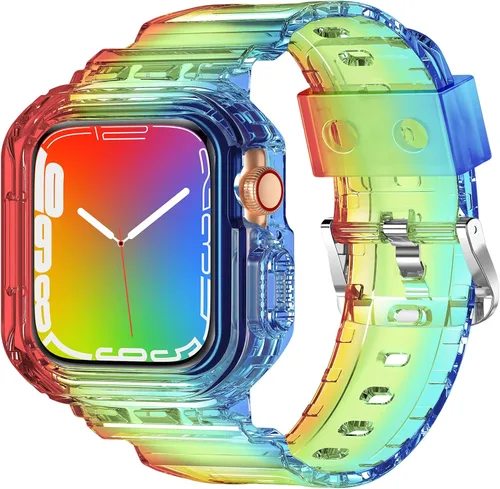 Miniatura 68 de XYF Compatible con correas cristalinas para Apple Watch de 1.929 in, 1.811 in, 1.772 in, 1.732 in, 1.654 in, 1.614 in, 1.575 in, 1.496 in, funda