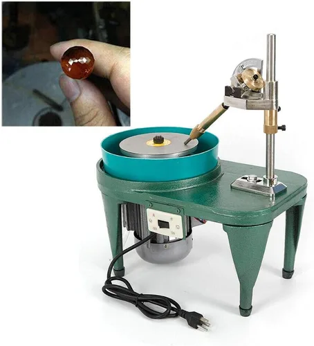 Miniatura 2 de Máquina de facetado de gemas TBVECHI 110V joyería banco de roca pulido máquina de pulir torno de banco Herramientas pulidora