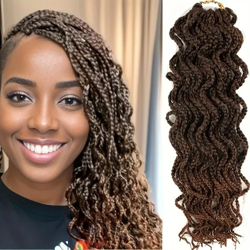 Miniatura 15 de Trenzas de caja Goddess de 150 hebras, cabello rizado de 8 pulgadas, trenzas de ganchillo pretrenzadas, trenzas de ganchillo pretrenzadas, trenzas
