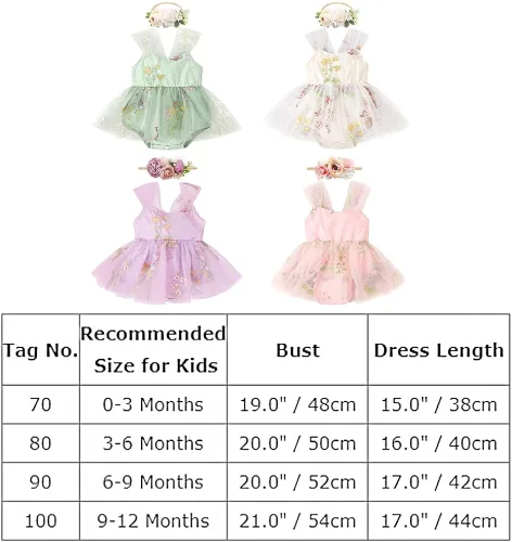 Miniatura 7 de IDOPIP Conjunto de 2 piezas para bebé recién nacido, con diadema, bordado de flores, tutú, princesa, fiesta de cumpleaños, conjunto de ropa