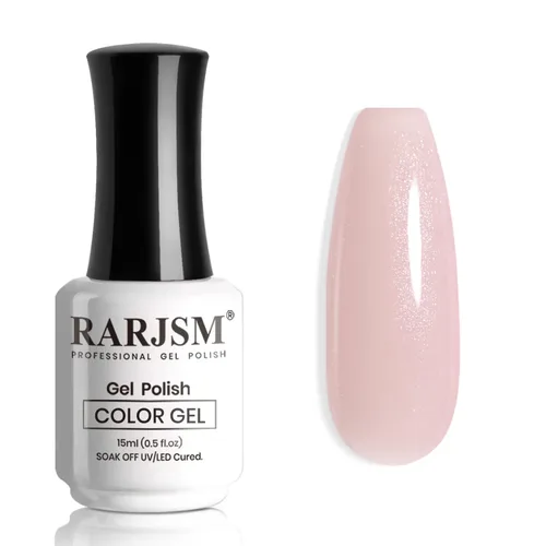 Miniatura 14 de RARJSM Esmalte de Uñas en Gel Rosa con Purpurina Nude, Rosa Brillante con Pigmento Dorado Brillante, Esmalte de Uñas en Gel Gelatinoso Transparente