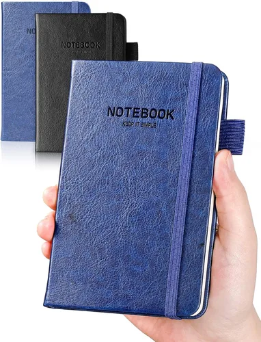 Miniatura 9 de AISBUGUR Cuaderno pequeño – Paquete de 3 cuadernos en total de 480 páginas – Cuadernos de bolsillo con bolígrafos para el trabajo – Cuaderno A6