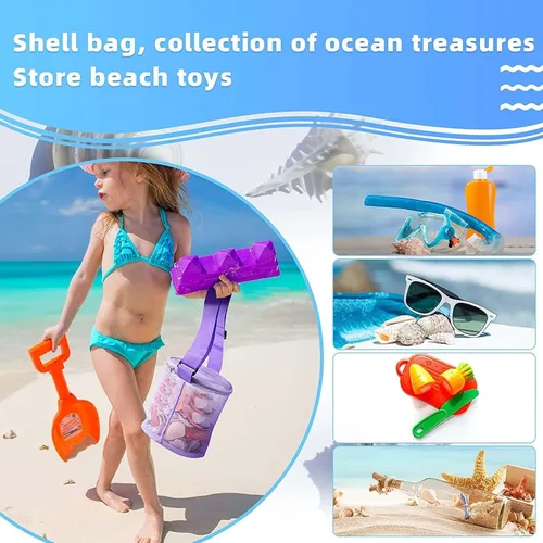 Miniatura 3 de Cosas de piscina para adultos, 1 unidad, bolsa de mar, bolsa de colección para niños, juguetes de playa, bolsa de playa de malla