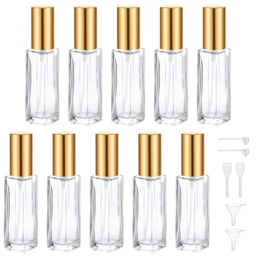Miniatura 26 de Botellas de perfume Segbeauty para viaje, recargables, de 10 ml, contenedores de perfume de vidrio con embudo y pipeta, 5 unidades, 10