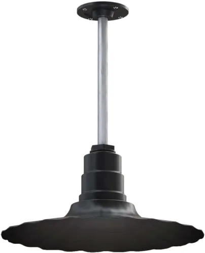 Miniatura 68 de Steel Lighting Co. Colgante Eagle Rock Lámpara montada en el techo Onda radial de 16 pulgadas vástago de 12 pulgadas Acero resistente