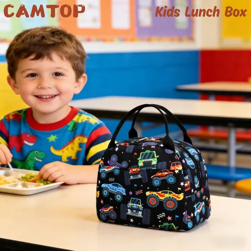 Miniatura 7 de CAMTOP Bolsa de almuerzo para niños, bonita lonchera aislada para niños y niñas, loncheras a prueba de fugas para la escuela