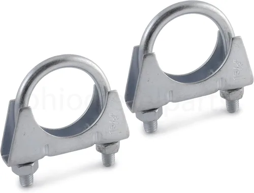 Miniatura 14 de Abrazadera de silenciador resistente de 3 pulgadas - Estilo de sillín con perno en U - Zinc (paquete de 2)
