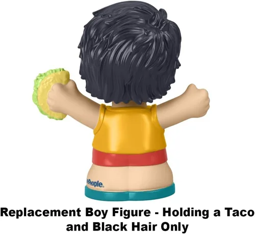 Miniatura 3 de Pieza de repuesto para Fisher-Price Little People Serve It Up Food Truck Playset - GTT73 ~ Figura de niño de repuesto que sostiene un taco ~ Pelo