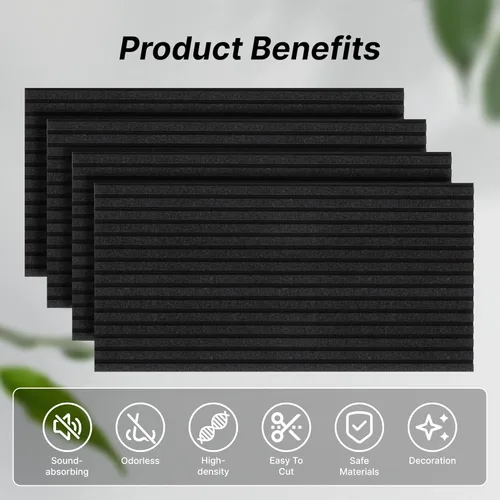 Miniatura 5 de Paquete de 4 Paneles Acústicos de Pared de Doble Capa Engrosados Autoadhesivos, 47"x23.6"x0.72" Paneles Insonorizantes Grandes de Alta Densidad