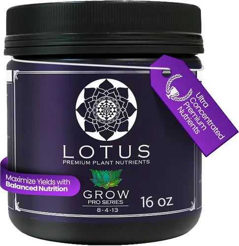 Lotus Nutrients Grow Pro Series - Polvo nutritivo soluble en agua, más de 14 ingredientes con micronutrientes quelados y aminoácidos, para fibra de
