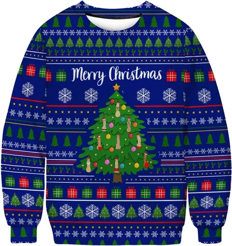 Miniatura 3 de Sudadera de invierno con estampado navideño para hombre, suéter colorido, suéter feo de Navidad, suéteres ligeros para hombres